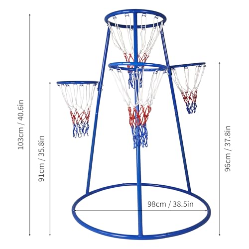 Garvee 4 Hoop Basketball Set for Toddlers, Indoor & Outdoor Play, Preschool Toy for Ages 3+, Includes 4 Basketballs and Air Pump, Fun Basketball Game for Kids