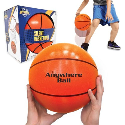 Anywhere Ball, Silent Basketball, Airless Foam for Indoor Training, Dribbling, and Realistic Bounce - style: Full Regulation Size