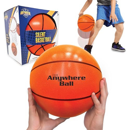 Anywhere Ball, Silent Basketball, Airless Foam for Indoor Training, Dribbling, and Realistic Bounce - style: Full Regulation Size