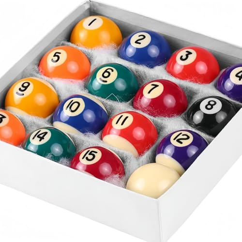 16PCS mini Billiard Balls Set, 25mm (0.98 inches), Suitable for mini Pool Tables, Suitable for Tabletop Gaming, Travel, and Home Entertainment - size: 1.25inch
