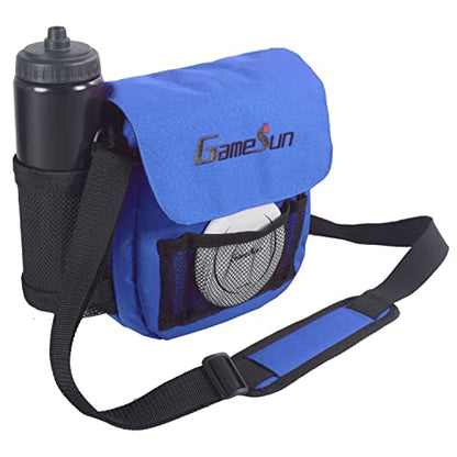 DISC Golf Set-Includes 1pc Heavy Duty Nylon Carry Bag, 2pcs Drivers, 2pcs Mid-Ranges, 2pcs Putters, 1pc Mini Disc Marker, 1pc 12”x12” Embroider Logo Black Towel and 1pc Gift Color Box - color: Blue