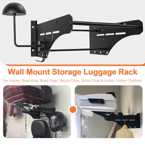 Wall Mounting Storage Luggage Rack/Tour Trunk Pack Backrest Sissy Bar for Harley Road King, Road Glide, Electra Glide, Street Glide & Indian, Horse, Chieftain Models - style: Practical