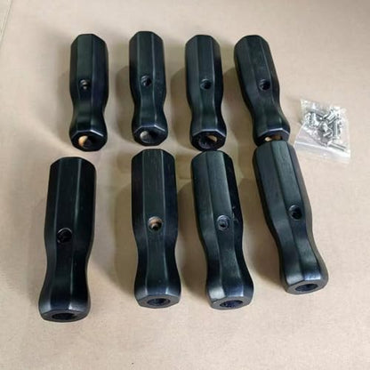 8pcs Foosball Table Handles Solid Wood Nonslip Grip with Screws 125mm Length 16mm Inner Diameter,for Most Soccer Table Rods Red Black Yellow (black) - color: black