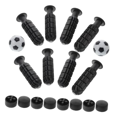 Table Foosball Handle Set with Toothed Grips End Caps and Soccer Balls Kit Replacement Accessories for Kids and Adults Tabletop Foosball Game Durable and Comfortable 3.74In Handles