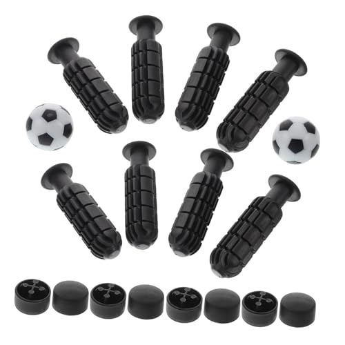 Table Foosball Handle Set with Toothed Grips End Caps and Soccer Balls Kit Replacement Accessories for Kids and Adults Tabletop Foosball Game Durable and Comfortable 3.74In Handles