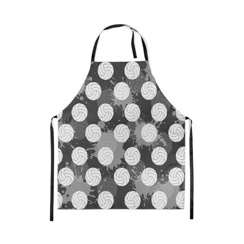 Manfei Volleyball Kids Kitchen Apron - color: Black White