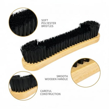 Billiard Table Felt Cleaning Brush with Soft Polyester Bristles and Wooden Handle for Pool Table Maintenance - size: 11.81 x 2.56 x 1.38 in
