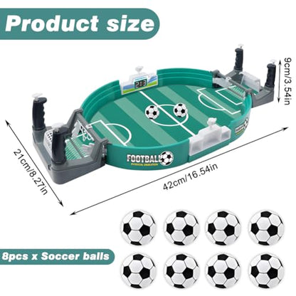 Balana Football Table Interactive Game, Mini Tabletop Soccer Pinball Games Set with 8 Balls, for Foosball Pinball Kids Adults Interactive Game Room Family Night, Green