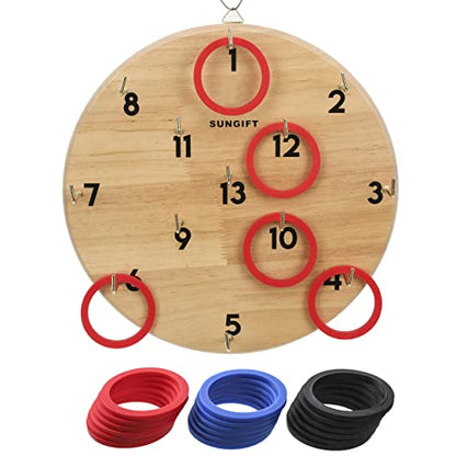 SUNGIFT Hook Ring Toss Game for Adults & Kids - Yard Hooky Ring Tossing Games - Hookie Wall Game Indoor & Outdoor Family Fun - Home, Party, Office, Camping & Backyard Games - style: Classic 11.8"