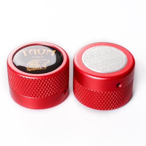 TAOM Upgrade Pool Chalk Holder Round Shaped Practical Tool Billiards Accessories Magnetic Mini Chalk Tip Case Container Round Box Billiards,Cue Tip Tool Scuffer Shaper - color: 2-Single Chalk holder-Red