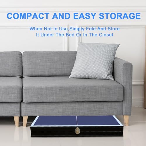 4.5ft Foldable Table Tennis Set, Portable Ping Pong Table with Net & 2 Paddles & Balls, Multi-Use Family Game Table Compact Design for All Ages, Blue - size: 4.5ft-Table Tennis Set Blue