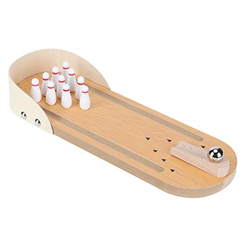 HEEPDD Desktop Bowling Game, Wooden Mini Bowling Set for Family Fun and Office Play, 11x3.9x1.6 Inches Festival Category