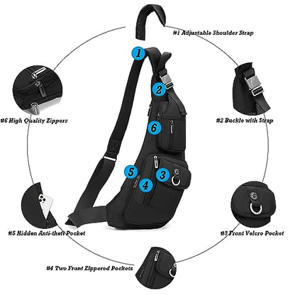 NICGID Sling Bag Chest Shoulder Backpack Crossbody Bags Casual Daypack for Men Women (Army gren-014) - color: Army Gren-014