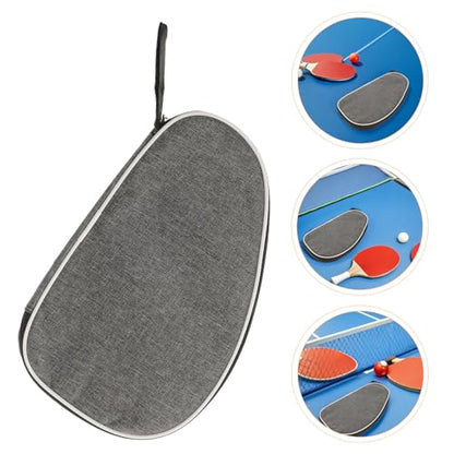 Kisangel 2pcs Table Tennis Racket Carrying Bag Portable Waterproof Pingpong Paddle Case with Ball Storage for Sports Equipment Organizer in Grey Shell Design