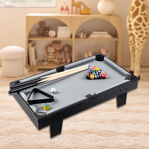 DYNWAVE Pool Table Portable Tabletop Billiards Game with Cue Balls, Sticks, Chalk, and Triangle Rack Table Games, 63cmx38cmx15.5cm