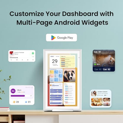 Apolosign 15.6-inch Digital Family Calendar, No Subscription Fee, Smart Wall Planner with Calendar Sync, Chore Chart & Touchscreen Display for Busy Families, Dual Mode, with Stand(White) - color: White