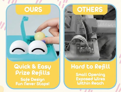 Claw Machine for Kids - Mini Arcade Game - Vending Machine - Candy Grabber Toys - Silent Mode, Lights, USB - Plush Toys & Easter Eggs, Surprise Stickers - Fun Gift for Kids, Boys & Girls (Dinosaur) - style: Dinosaur