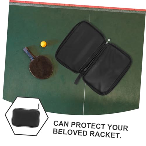 Kisangel Portable Table Tennis Paddle Bag Protective Case Scratch Zipper Storage Pouch for Paddle and Balls Lightweight Organizer