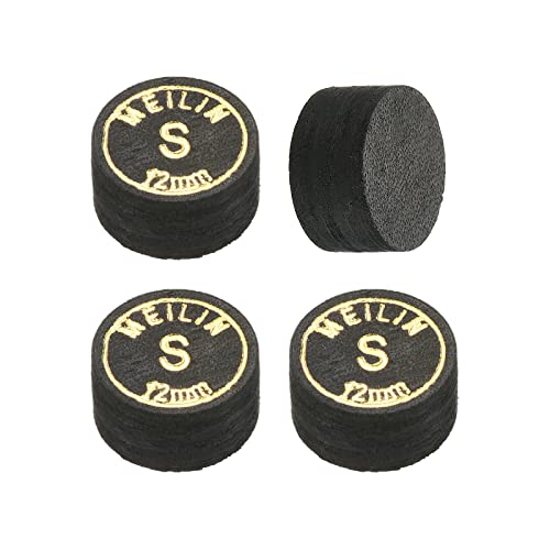 PATIKIL Pool Cue Tips Multiple Layer Pool Billiard Cue Tips Laminated Glue-on Snooker Stick Tip Billiard Accessories - size: 12mm, style: Soft