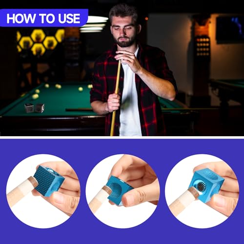 GSE Games & Sports Expert Billiard Pool Cue Tip Tool, Stick Scuffer/Shaper/Aerator/Joint Protector Tool, Billiard Accessories - style: Blue 5-in-1 Cube Tool