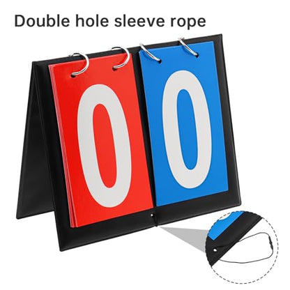 Flip Scoreboard 2-Digit – 6.3x7.9 Inch Portable Score Keeper with Large Numbers, PU Leather & Metal, for Basketball, Volleyball, Table Tennis, Cornhole, Board Games, Schools & Recreational Activities
