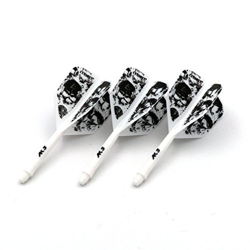 CUESOUL ROST Integrated Dart Shaft and Dart Flight Standard/Slim/Diamond/Big Wing/Tear/Diamond - color: 28mm-Big Wing Shape-White Skeleton