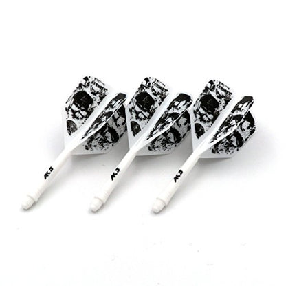 CUESOUL ROST Integrated Dart Shaft and Dart Flight Standard/Slim/Diamond/Big Wing/Tear/Diamond - color: 28mm-Big Wing Shape-White Skeleton