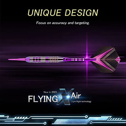 Soft Tip Darts Set 3 Aluminum Shaft Professional Darts Plastic Tip Sets 2BA Replacement Tips + Extra 3 Dart Flights 3 Replace Plastic Shafts for Electronic Dart Board - color: Purple