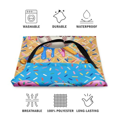 Manfei Baseball Ice Cream Kids Kitchen Apron - color: Azure