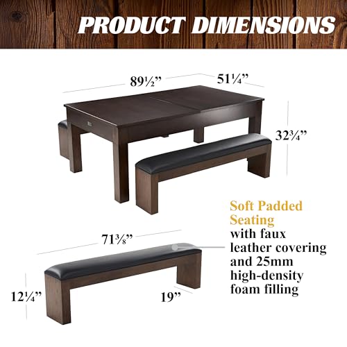 Barrington Billiards 7' Drop Pocket Pool Table 3-in-1 Combo Table, Dining Top, Table Tennis and Billiards with Accessories - style: 7.5 Ft. Slate-Tech