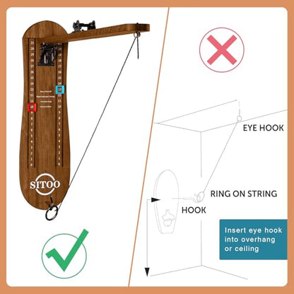 Ring Toss Game for Adults, Outdoors Games, Wall Mounted Hook and Ring Game with Foldable Arm - color: Walnut