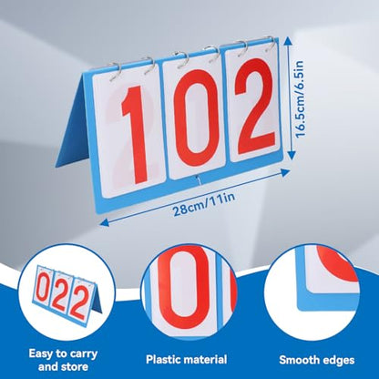 Scoreboard Flipper, Portable 3-Digit Flip Scoreboard Tabletop Score Keeper for Volleyball Basketball Table Tennis