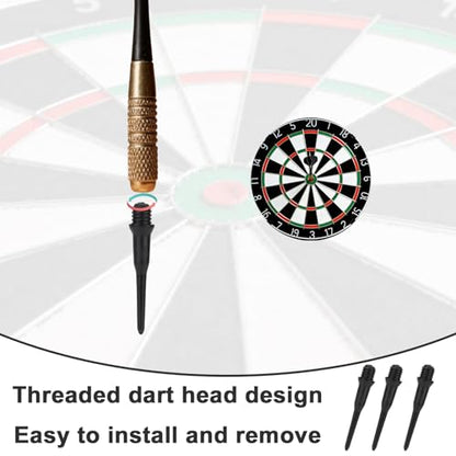 300pcs 2BA Thread Soft Tip Dart Points, Black Plastic Replacement Dart Tips for Dart Board Easy Install Dartboards Accessories