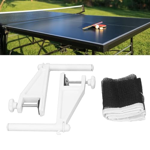Table Tennis Net and Post Set, Portable Folding Adjustable Table Tennis Mesh Net with Screw On Clamp for Indoor Outdoor Home Club