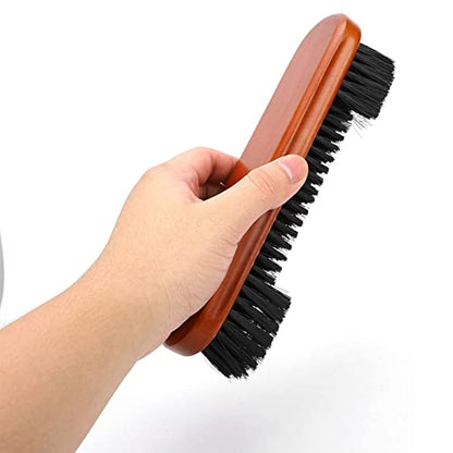 2 Pcs Pool Billiard Snooker Table Brush Cleaning Set - Hair Sweep Rail Clean Tool with Soft PVC and Wooden Handle for Table Felt Protection, Dust Prevention, and Exte