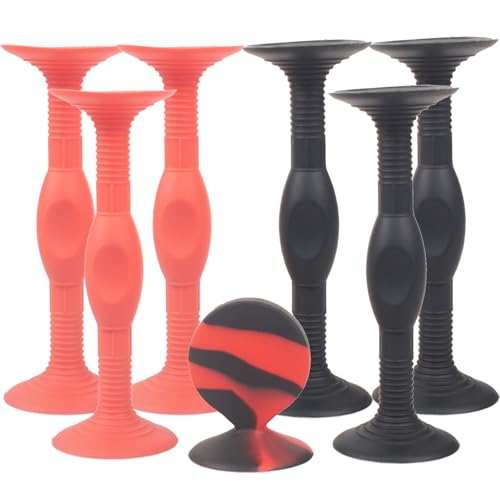 Silicone Sucker Darts Throwing Game Set, Safe Indoor Outdoor Suction Cup Toy for Kids and Family - color: Red; Black