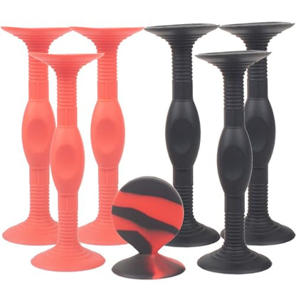 Silicone Sucker Darts Throwing Game Set, Safe Indoor Outdoor Suction Cup Toy for Kids and Family - color: Red; Black