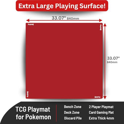 The Gaming Mat Company Poker, Dominoes, Bridge & Mahjong Table Mat- Oxblood 33" x 33" Premium Gaming Mat- Cards Playmat- Card Gaming Mat Table Top Cover Topper Card Game Mat Square Mahjong Table Cover - color: Oxblood