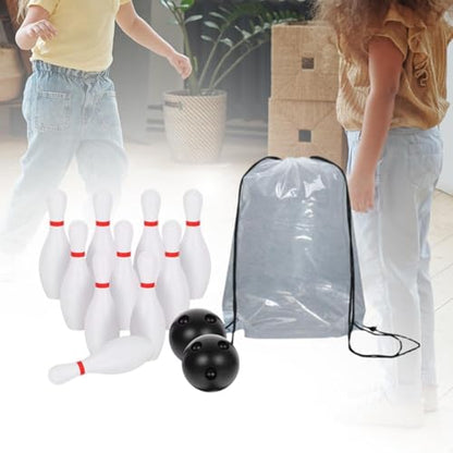 Children's Bowling Set with 10 Pins and 2 Balls, Includes Carrying Bag for, 16cm