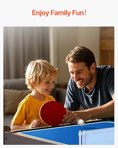 VEVOR 3-in-1/4-in-1 Combo Game Table Set, 48"/54" Air Hockey, Ping Pong & Foosball Combo, with Pucks & Pushers, Multi Combination Table for Family Game Room or Office - style: 4-in-1