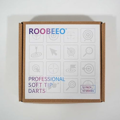 Soft Tip Darts 12 Pcs 18g Plastic Tip Darts Set with Brass Steel Barrels&Aluminum Shafts,200 Extra Dart Tips 42 Dart Flights 20 Extra Rubber Rings and 1 Storage Bag for Electronic Dart Board
