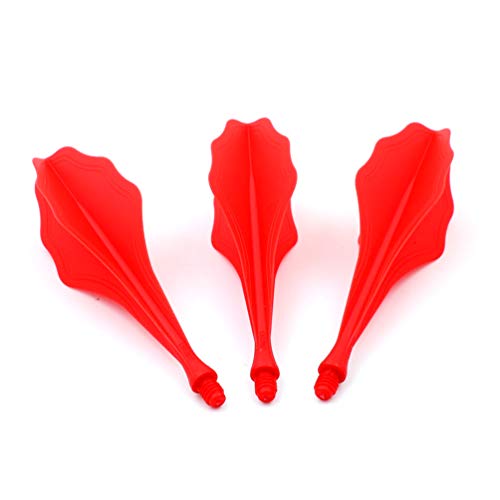 CUESOUL TRAJ AK8 New Integrated Dart Flights and Shafts Wave Shape,Very Slim Dart Flight 3 Sets - color: Wave Shape-Red