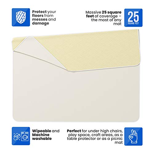 MonsterMat Extra Large Waterproof Splat Mat – 60"x60" Super Jumbo Mess Mat for Floor & Table Protection Washable - for Arts, Crafts, Painting, and Playtime (Grey) - color: Grey