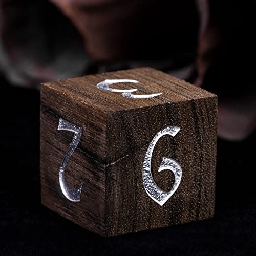 7PCS Wooden Polyhedral Dice Set, D&D Wood DND Dice Set with Metal Box for Role Playing Tabletop Games (Bubinga Wood) - color: Bubinga Wood