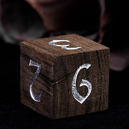 7PCS Wooden Polyhedral Dice Set, D&D Wood DND Dice Set with Metal Box for Role Playing Tabletop Games (Bubinga Wood) - color: Bubinga Wood