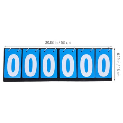 Zerodeko Multi-Sport Scoreboard Flip Scorekeeper, 6-Digit Reusable Number Counter, Blue Foldable Scoreboard for Basketball Baseball Volleyball Games and Coaching