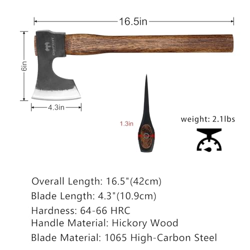 16.5" Throwing Axe, 3 Pack Throwing Axe Set with 1065 High Carbon Steel & Hickory Wood Handle, Perfect for Axe Throwing Games, Competition and Recreation, Ideal Gift for Men (Black) - color: 3 Pack Black