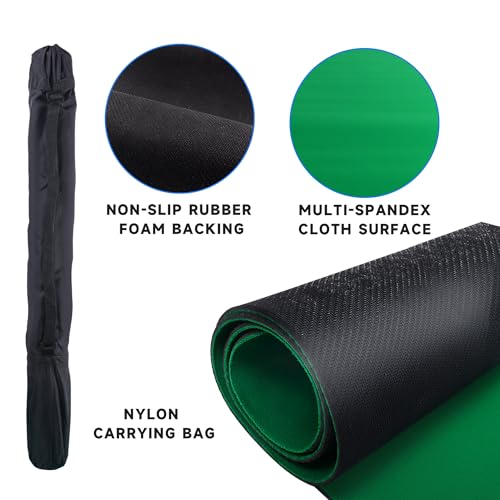 GSE Games & Sports Expert 32 x 32 Inches Rubber Anti-Slip Playmat, Mahjong, Dominoes, Poker Cards and Board Games Tabletop Cover Mat with Carrying Bag (Green) - color: Green, size: 1-Pack