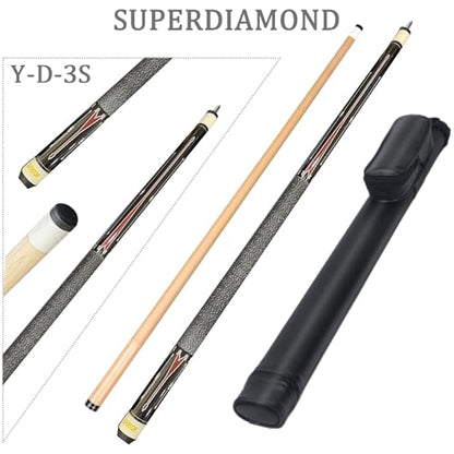 SUPERDIAMOND Pool Cue Stick Set Billiard Cue Sticks with Hard Case, 2-Pieces 58" Pool Table Sticks, 12.5 mm Tip Pool Queue,Pool Stick Set for Home Recreation, Billiards Clubs, Training - style: Billiard Cue Sticks-YMX-Y-D-3S