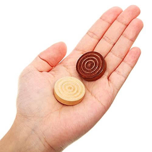 62 Pieces Wooden Checker Pieces & Chess Pieces 2 in 1 Chess Game Set Board Games Accessories Classic Wooden Chess Game Set in 2 Styles and 2 Colors